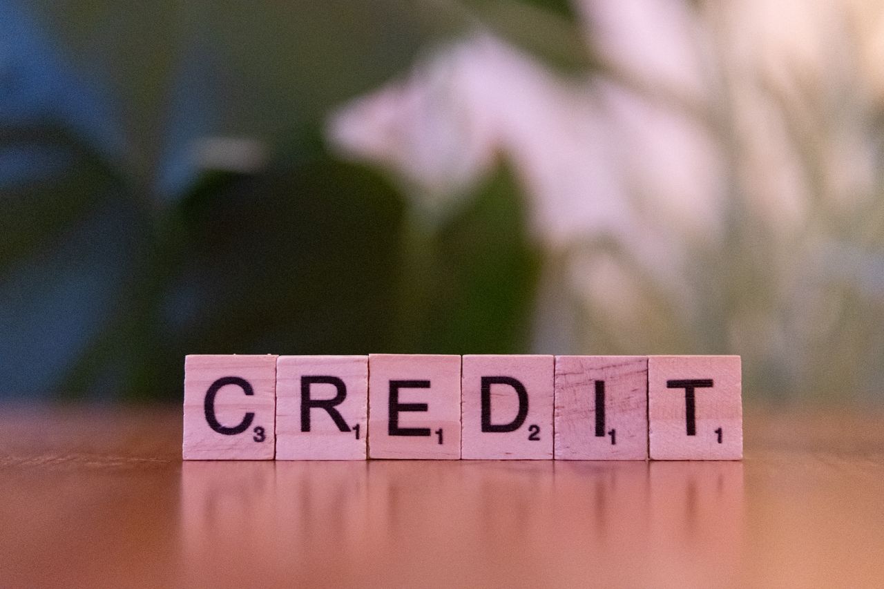 why-choose-us Close-up of wooden blocks spelling 'credit' with a blurred leafy background.